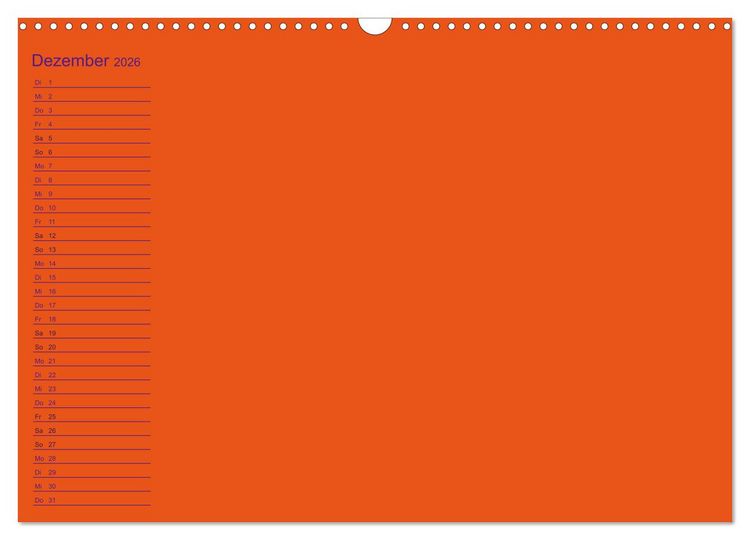 Produktbild: Bastel-Geburtstagskalender orange / Geburtstagskalender (Wandkalender 2026 DIN A3 quer), CALVENDO Monatskalender