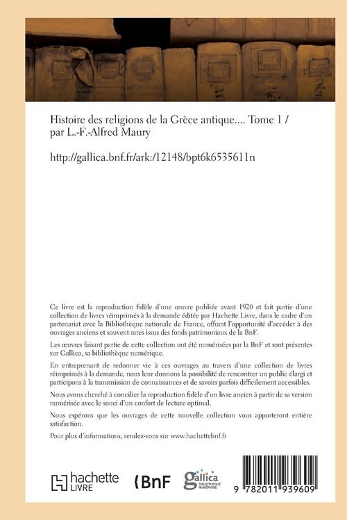Produktbild: Histoire des religions de la Gr&egrave;ce antique. Tome 1