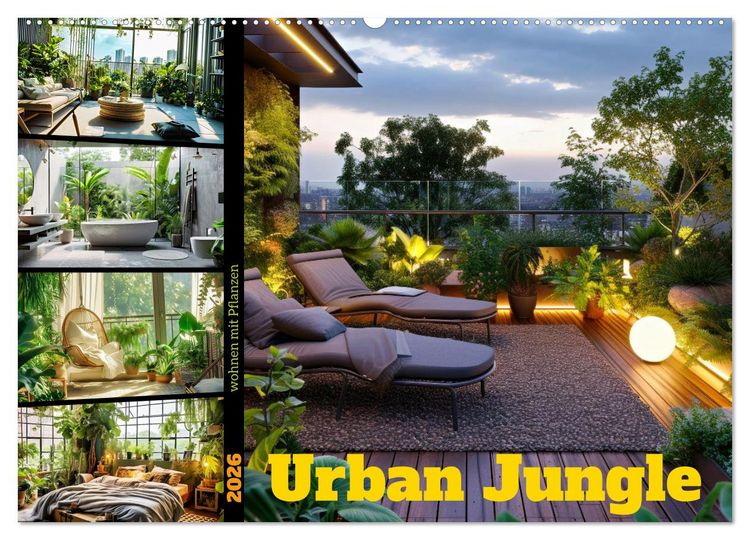 Produktbild: Urban Jungle - wohnen mit Pflanzen (Wandkalender 2026 DIN A2 quer), CALVENDO Monatskalender