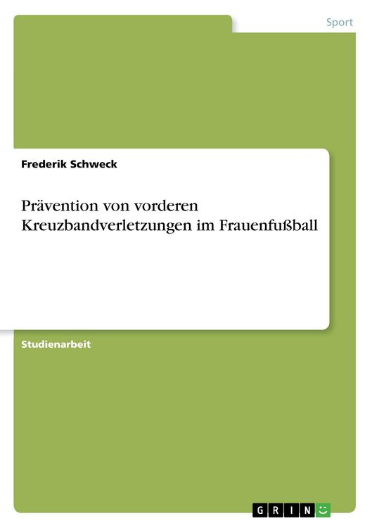 Produktbild: Pr&auml;vention von vorderen Kreuzbandverletzungen im Frauenfu&szlig;ball