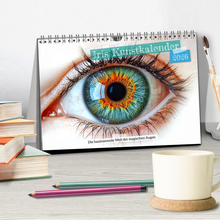 Produktbild: Iris Kunstkalender - Die faszinierende Welt der magischen Augen (Tischkalender 2026 DIN A5 quer), CALVENDO Monatskalender