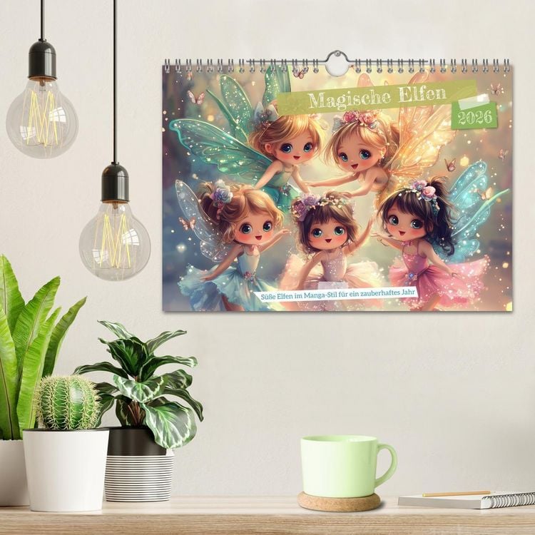 Produktbild: Magische Elfen - S&uuml;&szlig;e Elfen im Manga-Stil f&uuml;r ein zauberhaftes Jahr (Wandkalender 2026 DIN A4 quer), CALVENDO Monatskalender