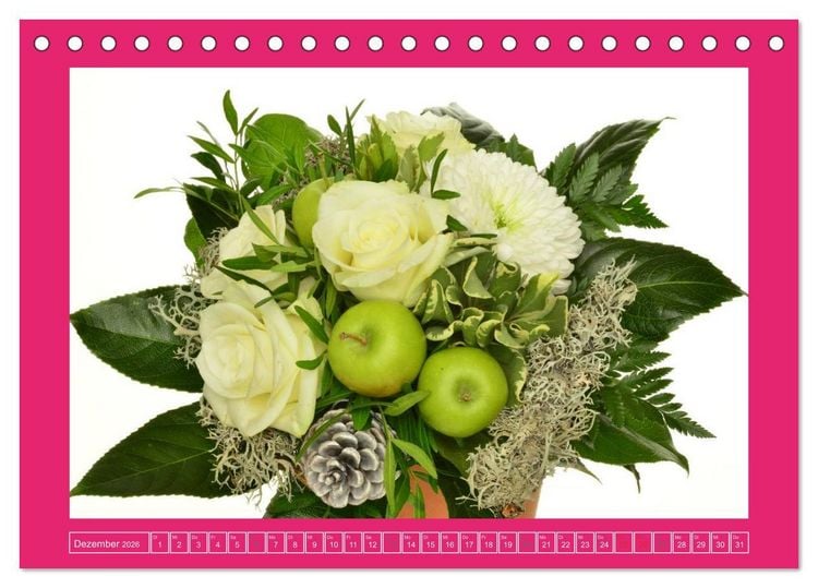 Produktbild: F&uuml;r jeden Monat ein Dankesch&ouml;n an Dich! - 12 Blumenstr&auml;u&szlig;e (Tischkalender 2026 DIN A5 quer), CALVENDO Monatskalender
