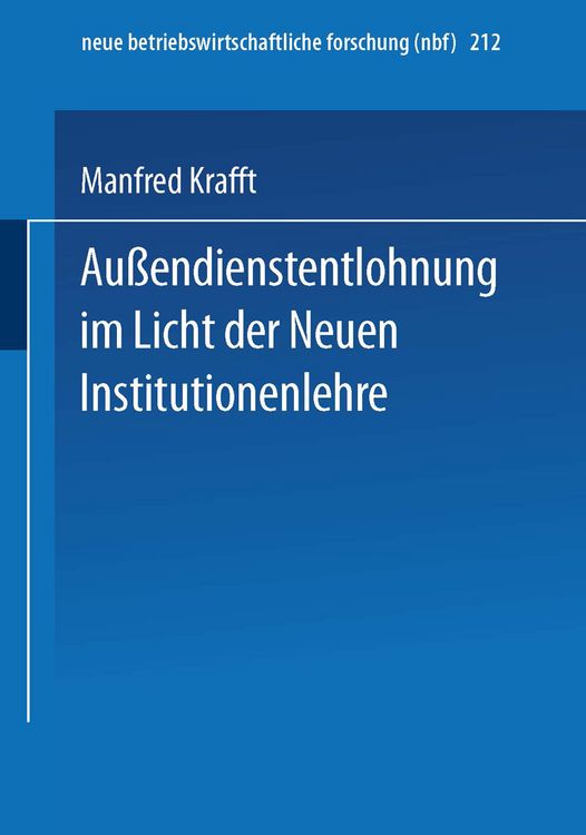 Produktbild: Au&szlig;endienstentlohnung im Licht der Neuen Institutionenlehre