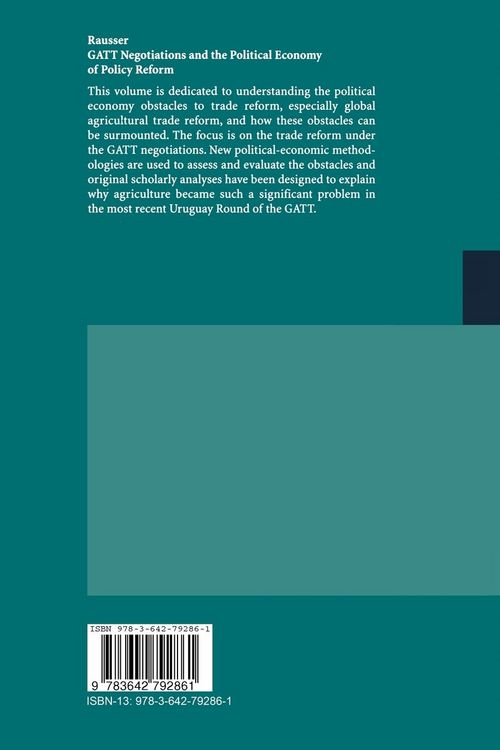 Produktbild: GATT Negotiations and the Political Economy of Policy Reform