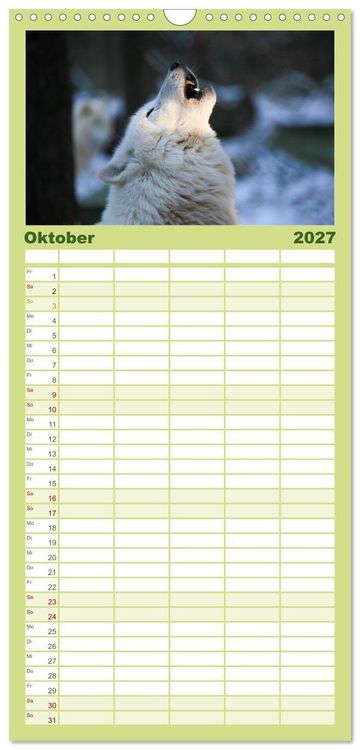 Produktbild: Familienplaner 2027 - Tierkalender 2027 mit 5 Spalten (Wandkalender, 21 x 45 cm) CALVENDO