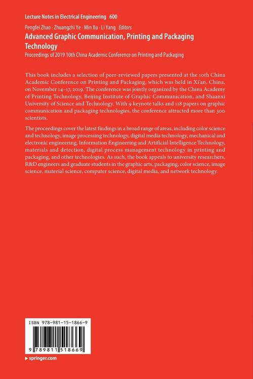 Produktbild: Advanced Graphic Communication, Printing and Packaging Technology