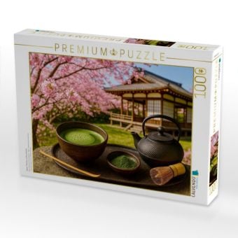 Produktbild: CALVENDO Puzzle Japan: Matcha und Kirschbl&uuml;te | 1000 Teile Lege-Gr&ouml;&szlig;e 64x48cm Foto-Puzzle f&uuml;r gl&uuml;ckliche Stunden