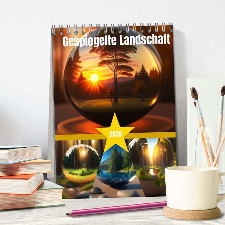 Produktbild: Gespiegelte Landschaft (Tischkalender 2026 DIN A5 hoch), CALVENDO Monatskalender