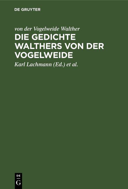 Produktbild: Die Gedichte Walthers von der Vogelweide
