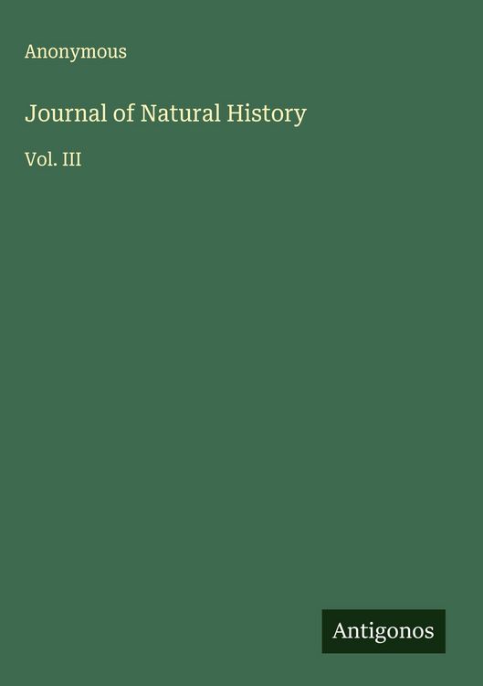 Produktbild: Journal of Natural History