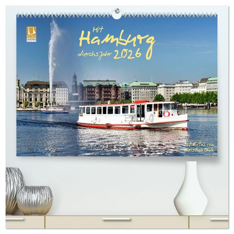 Produktbild: Mit Hamburg durchs Jahr 2026 (hochwertiger Premium Wandkalender 2026 DIN A2 quer), Kunstdruck in Hochglanz