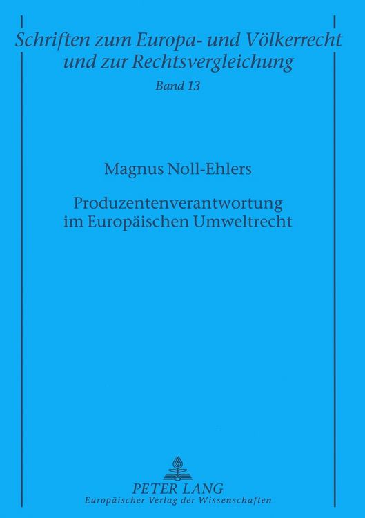 Produktbild: Produzentenverantwortung im Europ&auml;ischen Umweltrecht