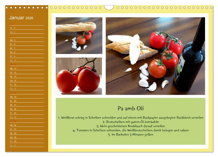 Produktbild: Meine Mallorca Rezepte (Wandkalender 2026 DIN A3 quer), CALVENDO Monatskalender