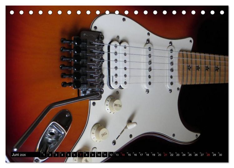 Produktbild: KULT GITARRE - Richie Sambora Stratocaster (Tischkalender 2026 DIN A5 quer), CALVENDO Monatskalender