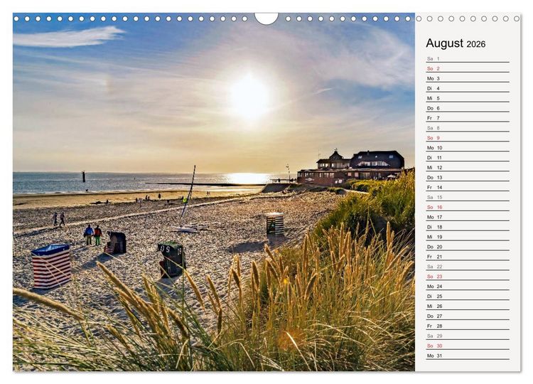 Produktbild: BORKUM Geburtstagskalender mit Planerfunktion (Wandkalender 2026 DIN A3 quer), CALVENDO Monatskalender