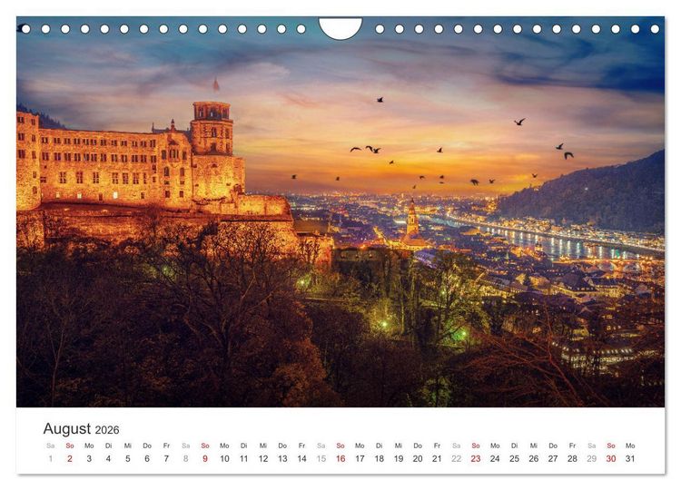 Produktbild: D&auml;mmerung in der Metropolregion Rhein-Neckar (Wandkalender 2026 DIN A4 quer), CALVENDO Monatskalender