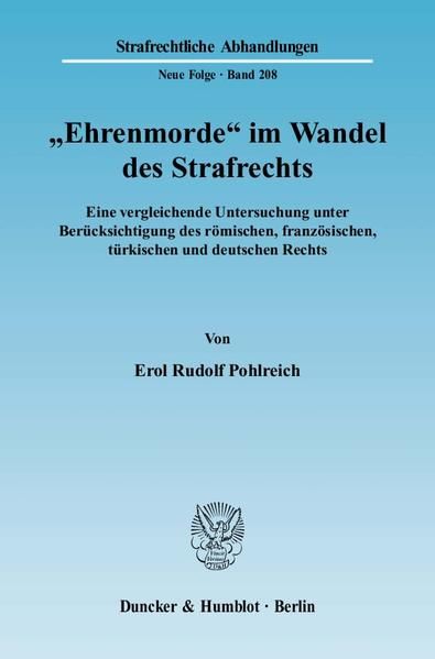 Produktbild: "Ehrenmorde" im Wandel des Strafrechts.
