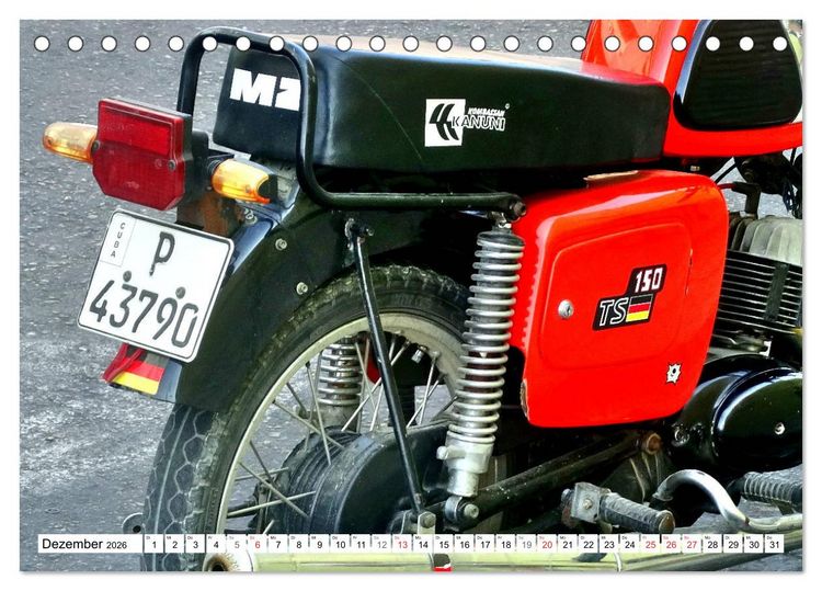 Produktbild: Motorrad-Legende MZ TS 150 - Ein Exportschlager der DDR (Tischkalender 2026 DIN A5 quer), CALVENDO Monatskalender