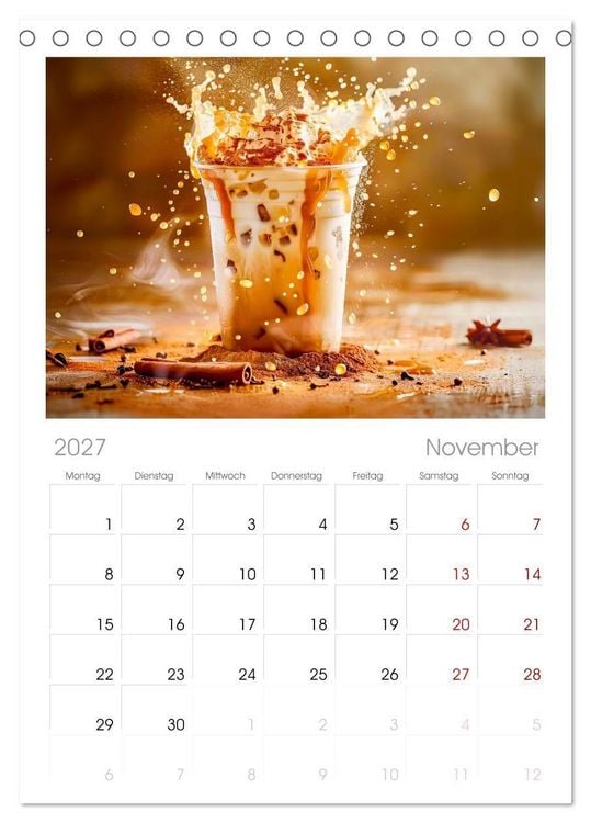 Produktbild: Tischplaner 2027 - Cappuccino, Latte und mehr - Der gro&szlig;e Kaffeekalender (A5 Tischkalender zum Aufstellen) CALVENDO
