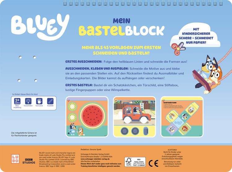 Produktbild: Bluey Mein Bastelblock mit kindersicherer Schere
