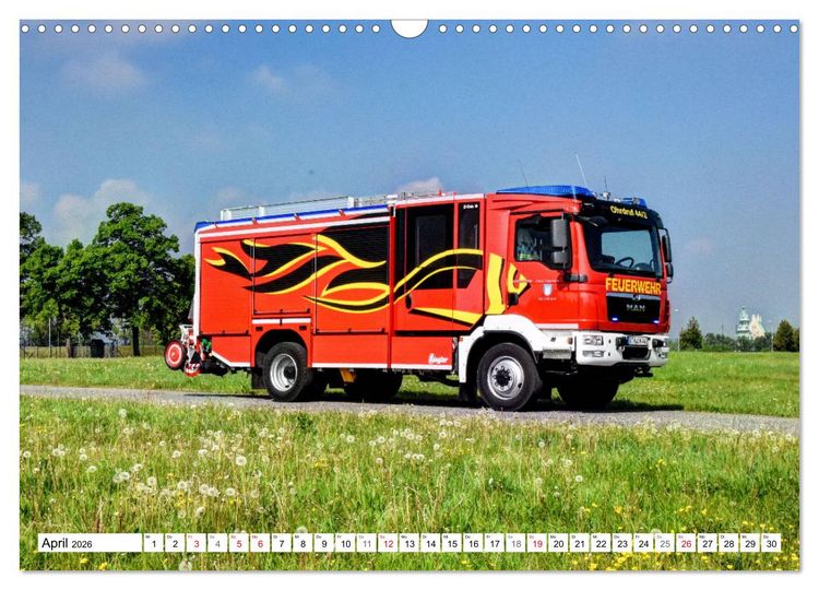 Produktbild: Feuerwehrfahrzeuge (Wandkalender 2026 DIN A3 quer), CALVENDO Monatskalender