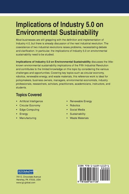 Produktbild: Implications of Industry 5.0 on Environmental Sustainability