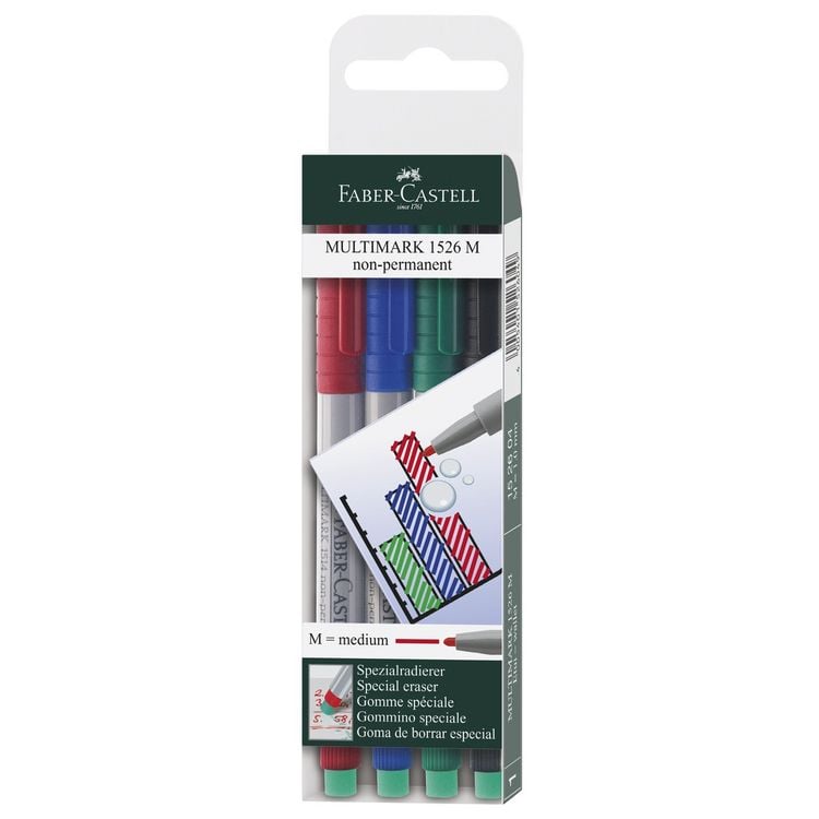 Produktbild: Faber-Castell Marker Multimark non-permanent M, 4er Set