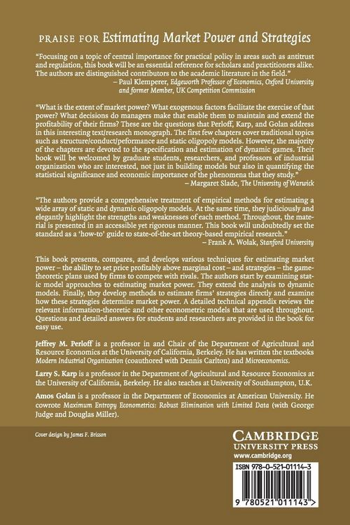Produktbild: Estimating Market Power Strategies