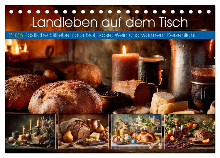 Produktbild: Landleben auf dem Tisch (Tischkalender 2026 DIN A5 quer), CALVENDO Monatskalender