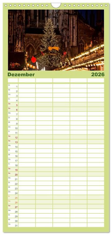 Produktbild: Familienplaner 2026 - B&uuml;hne frei f&uuml;r Ulm an der Donau mit 5 Spalten (Wandkalender, 21 x 45 cm) CALVENDO