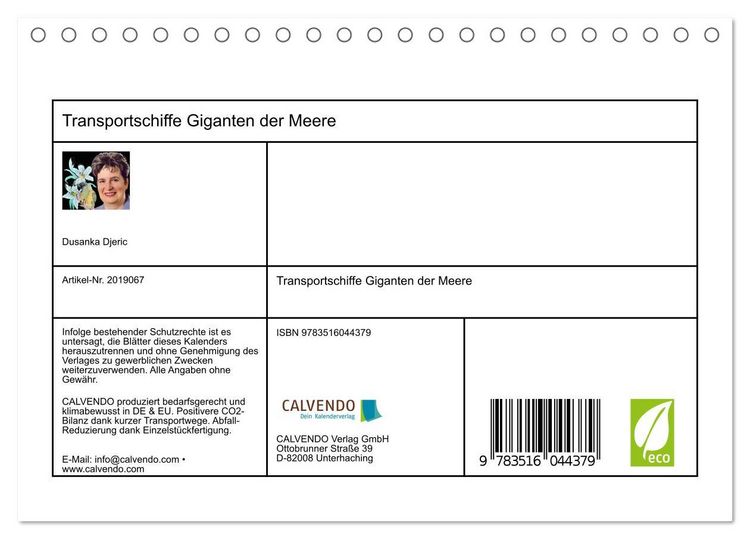 Produktbild: Transportschiffe Giganten der Meere (Tischkalender 2026 DIN A5 quer), CALVENDO Monatskalender