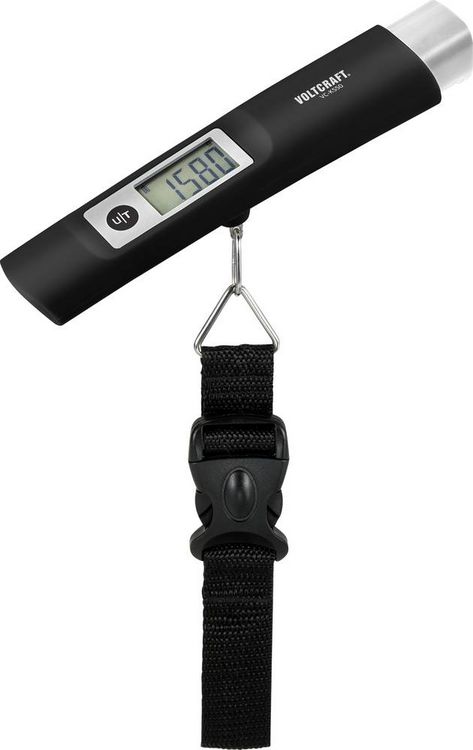 Produktbild: VOLTCRAFT VC-KS50 Kofferwaage VC-KS50 W&auml;gebereich (max.) 50 kg Ablesbarkeit 10 g dynamobetrieben Schwarz, Lichtgrau