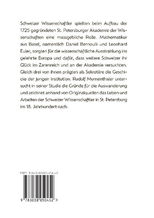 Produktbild: Schweizer Gelehrte an der St. Petersburger Akademie der Wissenschaften 1725-1825
