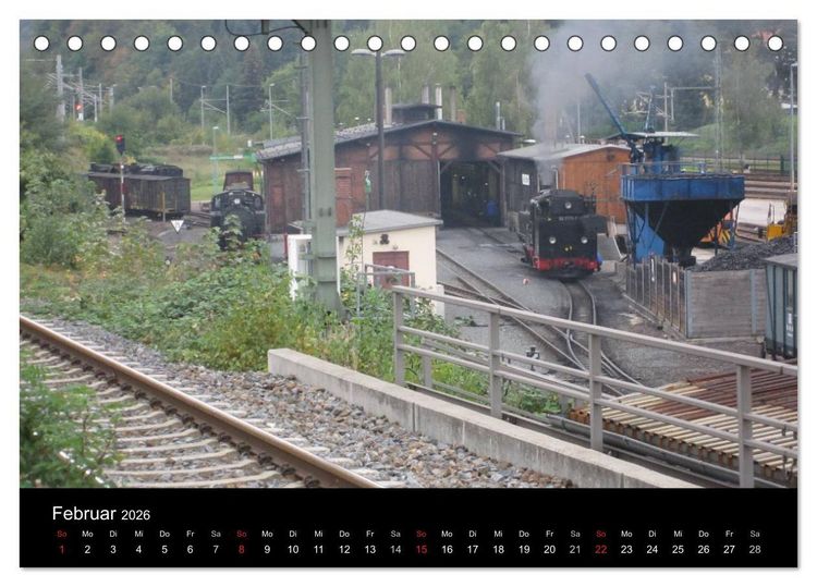 Produktbild: S&auml;chsische Dampfeisenbahnen 2026 (Tischkalender 2026 DIN A5 quer), CALVENDO Monatskalender