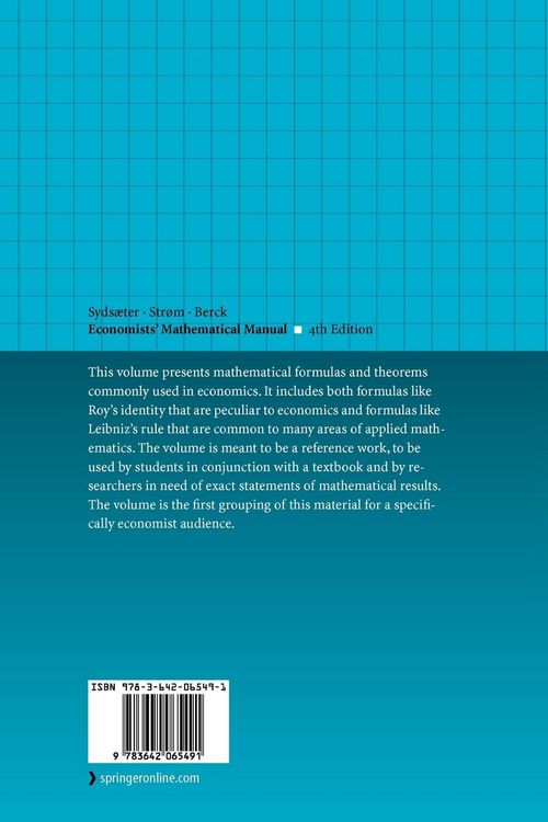 Produktbild: Economists' Mathematical Manual