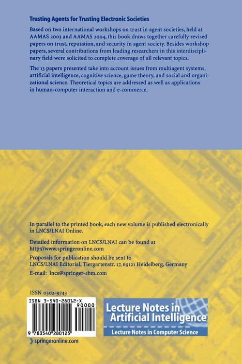 Produktbild: Trusting Agents for Trusting Electronic Societies