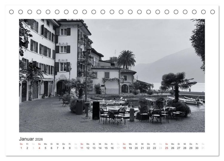 Produktbild: Limone sul Garda schwarzwei&szlig; (Tischkalender 2026 DIN A5 quer), CALVENDO Monatskalender