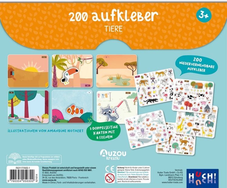 Produktbild: 200 Aufkleber - Tiere