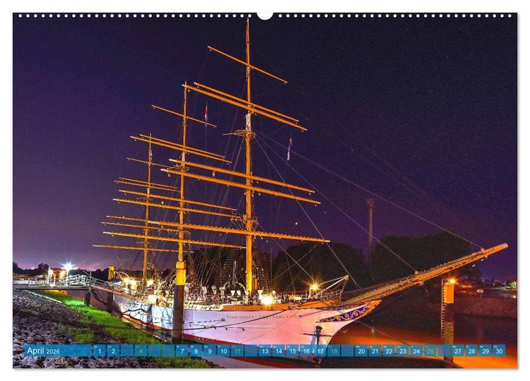 Produktbild: Hansestadt Bremen zur blauen Stunde (Wandkalender 2026 DIN A2 quer), CALVENDO Monatskalender