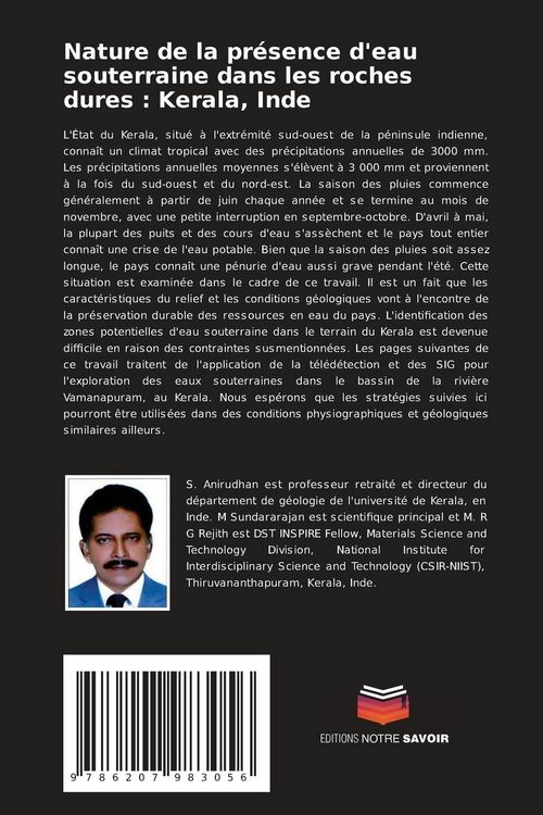 Produktbild: Nature de la pr&eacute;sence d'eau souterraine dans les roches dures : Kerala, Inde