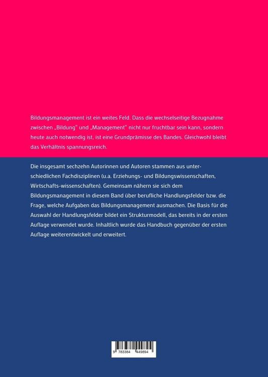 Produktbild: Handlungsfelder des Bildungsmanagements