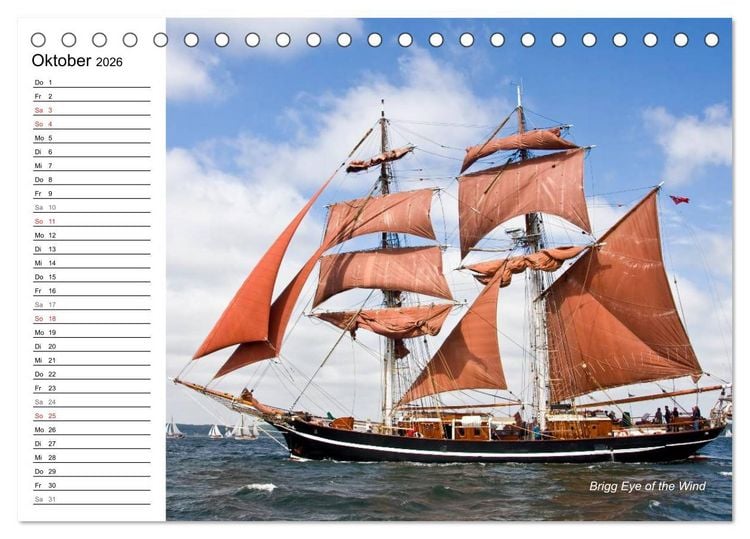 Produktbild: Traditionsschiffe auf der Ostsee (Tischkalender 2026 DIN A5 quer), CALVENDO Monatskalender