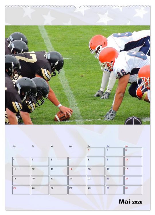 Produktbild: American Football - Kickoff (hochwertiger Premium Wandkalender 2026 DIN A2 hoch), Kunstdruck in Hochglanz