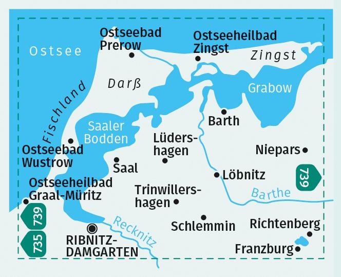 Produktbild: KOMPASS Wanderkarte 736 Fischland, Dar&szlig;, Zingst 1:50.000