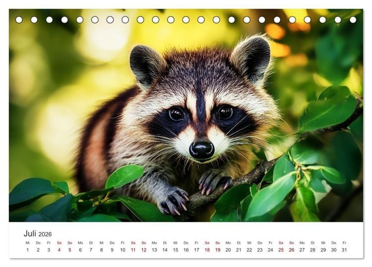 Produktbild: Frech, flauschig, fantastisch - Der Waschb&auml;ren-Kalender (Tischkalender 2026 DIN A5 quer), CALVENDO Monatskalender