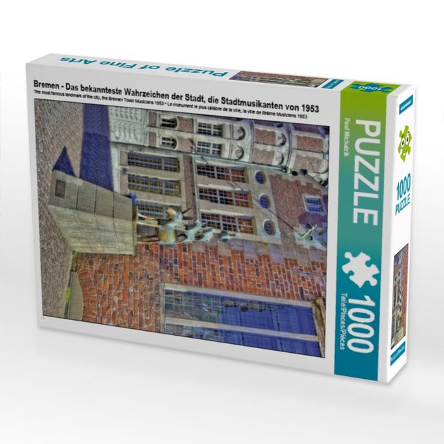 Produktbild: CALVENDO Puzzle Bremen - Das bekannteste Wahrzeichen der Stadt, die Stadtmusikanten von 1953 | 1000 Teile Lege-Gr&ouml;&szlig;e 64x48cm Foto-Puzzle f&uuml;r gl&uuml;ckliche Stunden