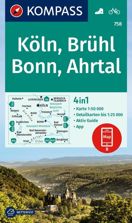 Bild vom Artikel KOMPASS Wanderkarte 758 Köln, Brühl, Bonn, Ahrtal 1:50.000 vom Autor 