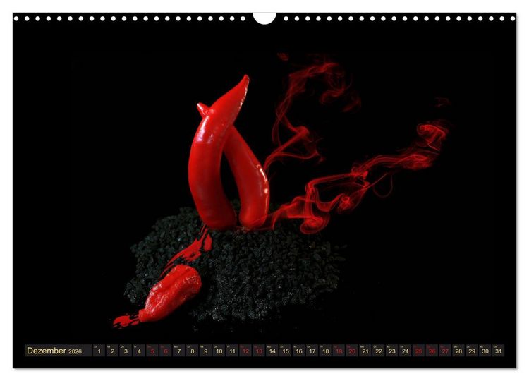 Produktbild: Scharfe Chili Fantasien - Creative Food Design (Wandkalender 2026 DIN A3 quer), CALVENDO Monatskalender