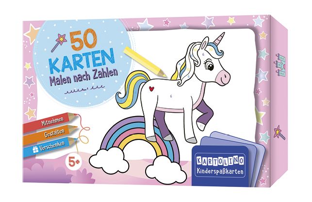 Produktbild: 50 Karten Malen nach Zahlen - Regenbogenwelt
